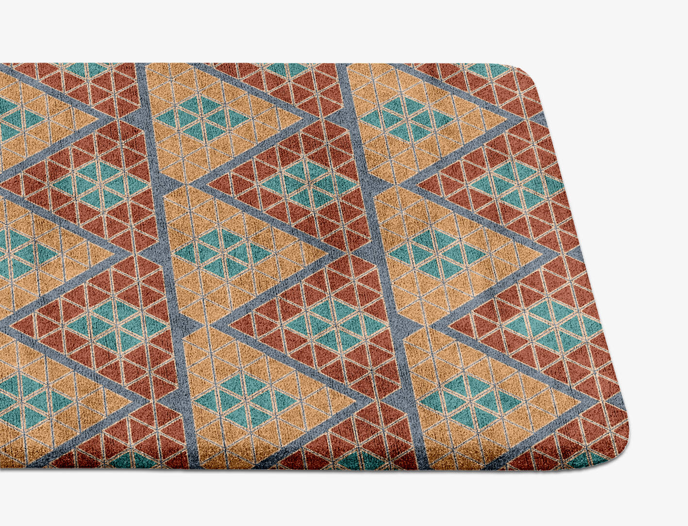 Tiles Modern Geometrics Runner Hand Tufted Bamboo Silk Custom Rug by Rug Artisan