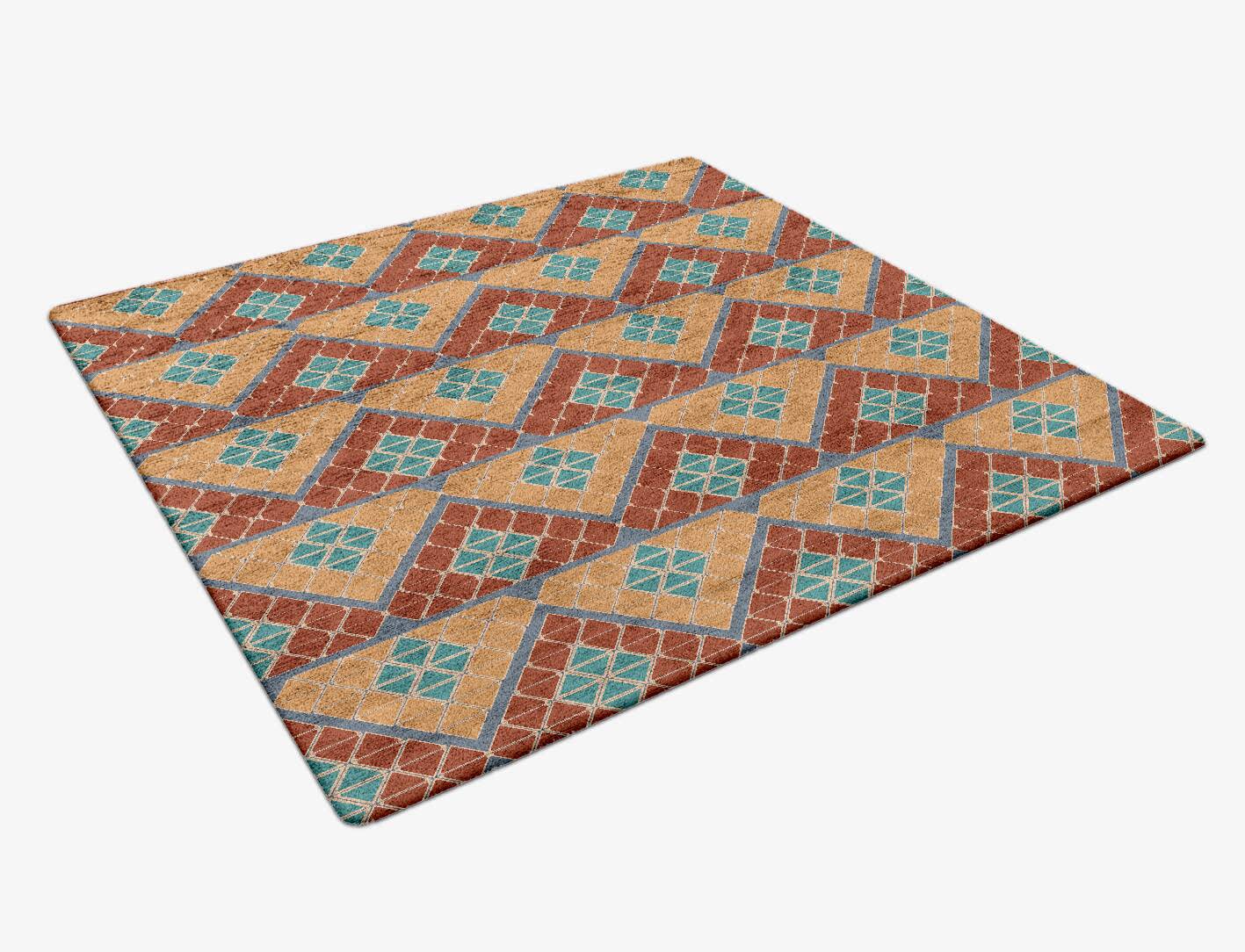 Tiles Modern Geometrics Square Hand Tufted Bamboo Silk Custom Rug by Rug Artisan