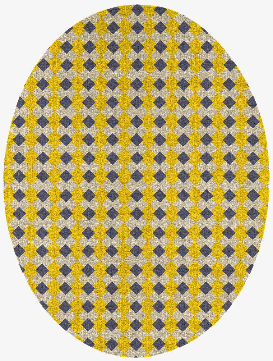 Tinsel Geometric Oval Flatweave New Zealand Wool Custom Rug by Rug Artisan