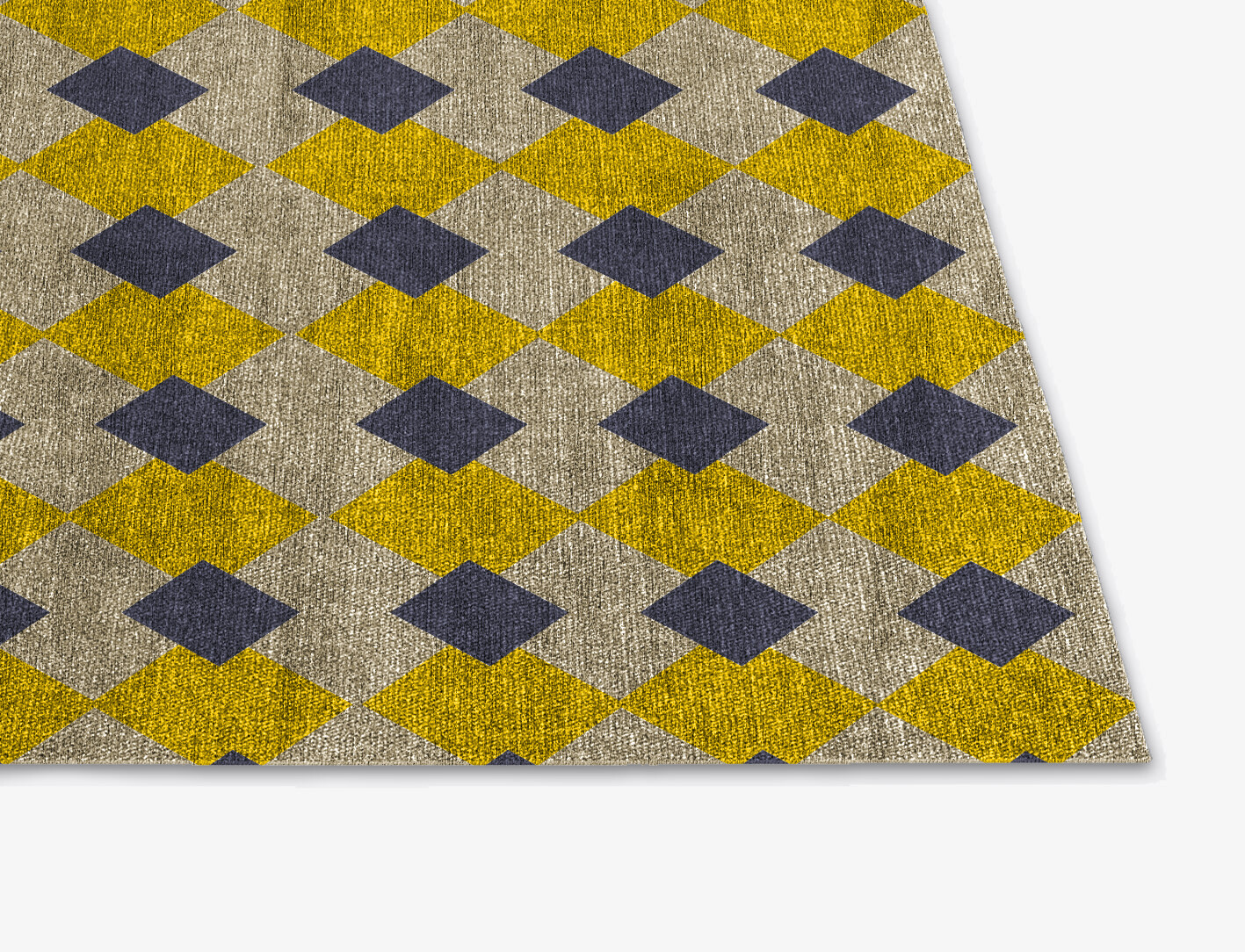Tinsel Geometric Square Flatweave Bamboo Silk Custom Rug by Rug Artisan