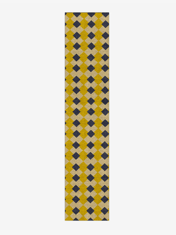 Tinsel Geometric Runner Hand Knotted Tibetan Wool Custom Rug by Rug Artisan