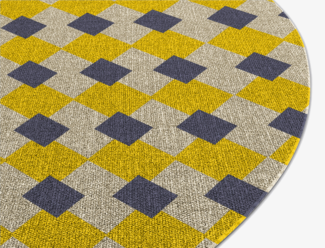 Tinsel Geometric Oval Outdoor Recycled Yarn Custom Rug by Rug Artisan
