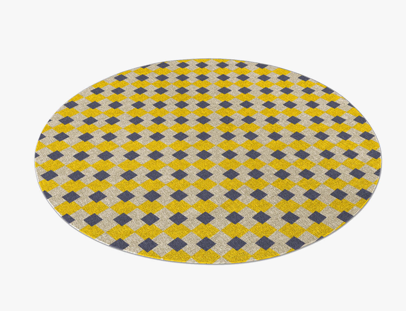 Tinsel Geometric Round Outdoor Recycled Yarn Custom Rug by Rug Artisan