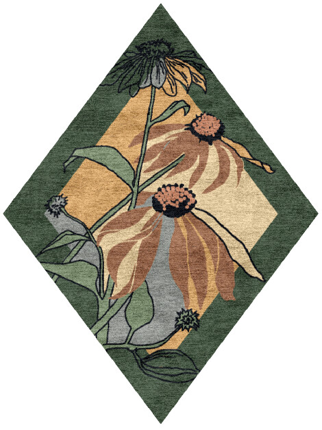 Tithonia Diamond Hand Knotted Bamboo Silk custom handmade rug