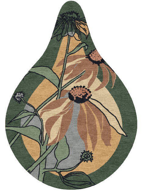 Tithonia Drop Hand Knotted Tibetan Wool custom handmade rug