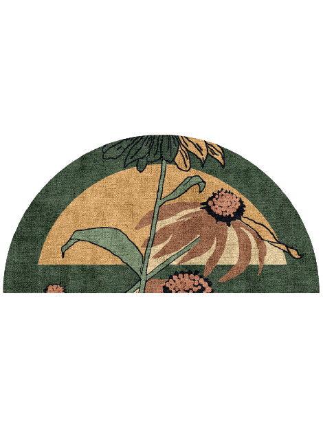 Tithonia Halfmoon Hand Knotted Bamboo Silk custom handmade rug