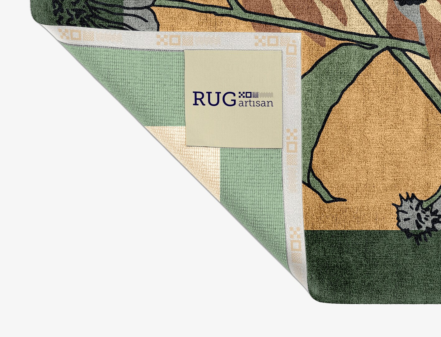 Tithonia Field of Flowers Rectangle Hand Knotted Bamboo Silk Custom Rug by Rug Artisan