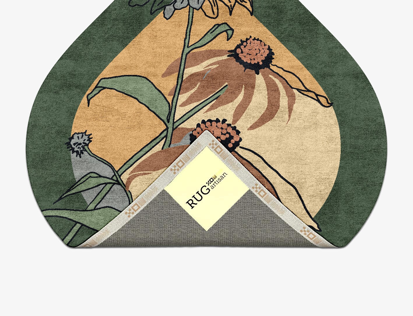 Tithonia Field of Flowers Ogee Hand Tufted Bamboo Silk Custom Rug by Rug Artisan