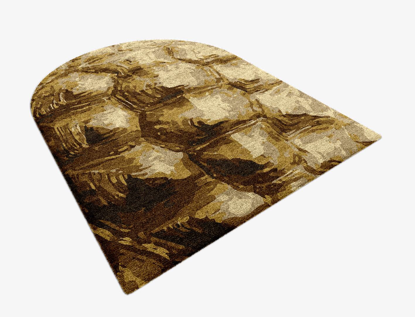 Tortoise Shell Animal Prints Arch Hand Knotted Bamboo Silk Custom Rug by Rug Artisan
