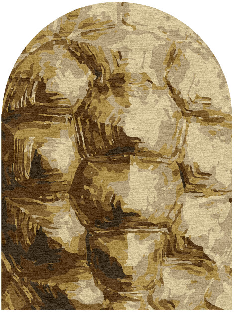 Tortoise Shell Animal Prints Arch Hand Knotted Tibetan Wool Custom Rug by Rug Artisan