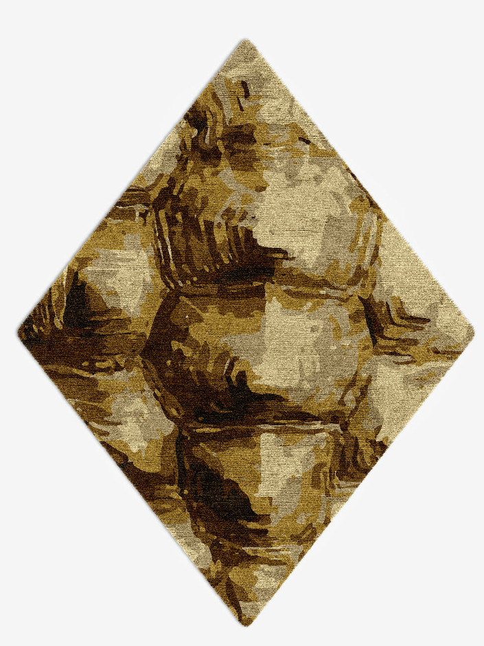 Tortoise Shell Animal Prints Diamond Hand Knotted Bamboo Silk Custom Rug by Rug Artisan
