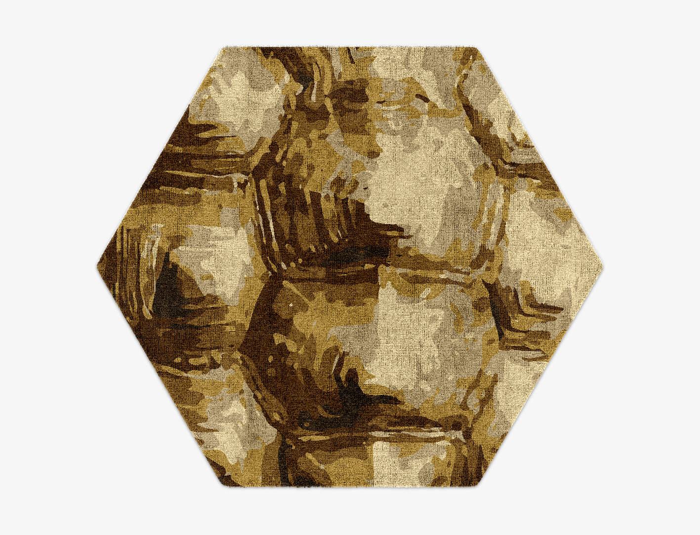 Tortoise Shell Animal Prints Hexagon Hand Knotted Bamboo Silk Custom Rug by Rug Artisan