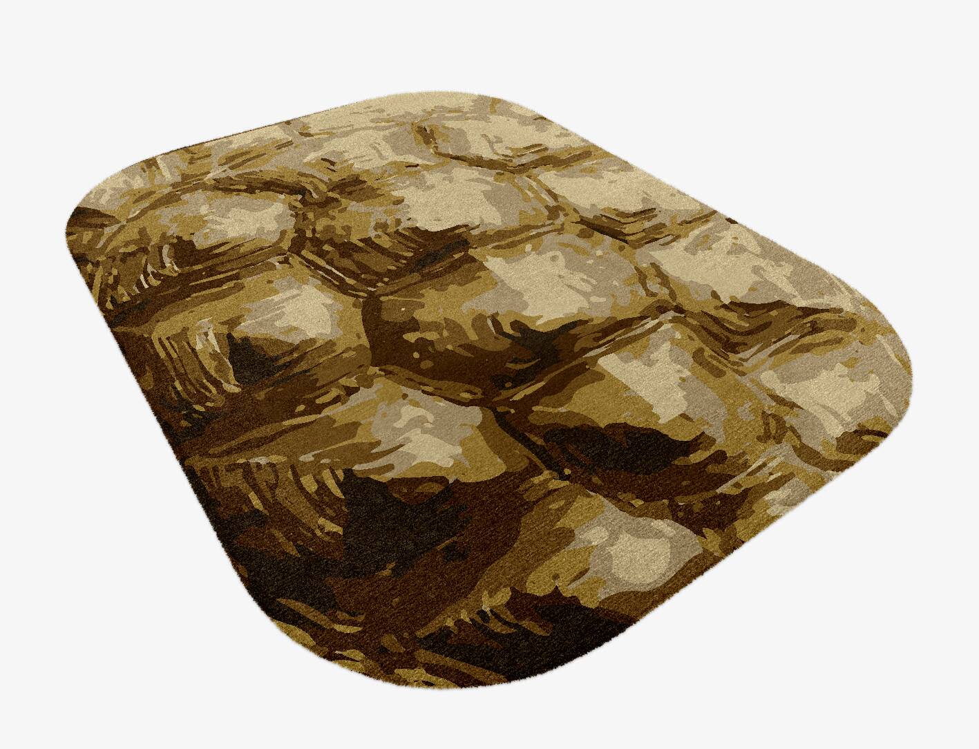 Tortoise Shell Animal Prints Oblong Hand Knotted Tibetan Wool Custom Rug by Rug Artisan