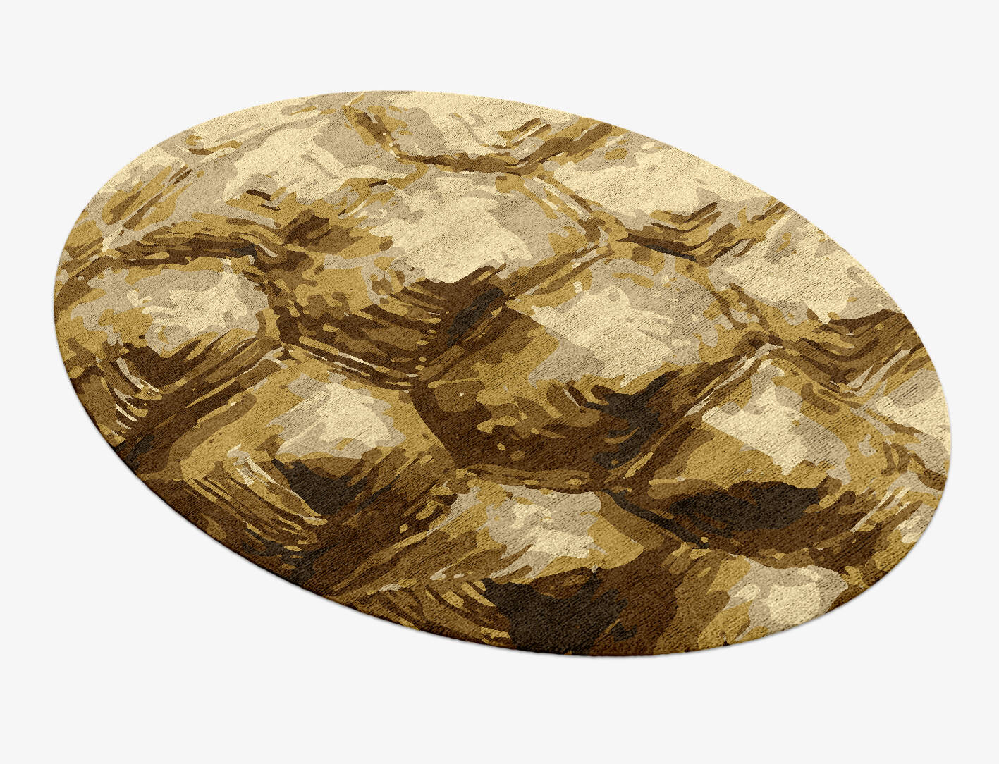 Tortoise Shell Animal Prints Oval Hand Knotted Bamboo Silk Custom Rug by Rug Artisan