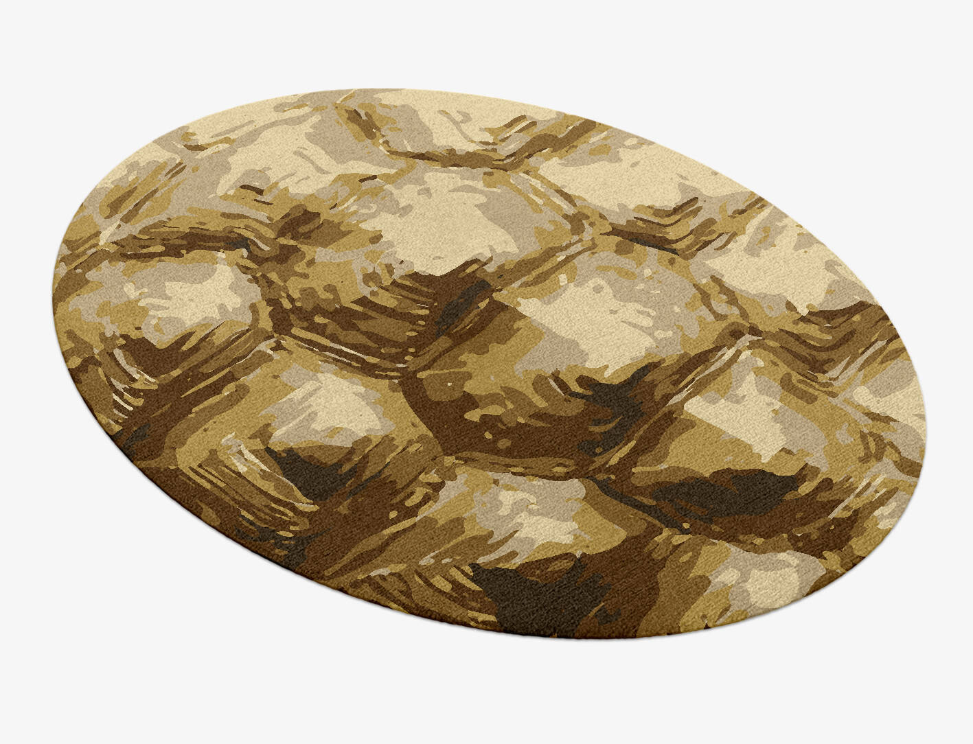 Tortoise Shell Animal Prints Oval Hand Knotted Tibetan Wool Custom Rug by Rug Artisan