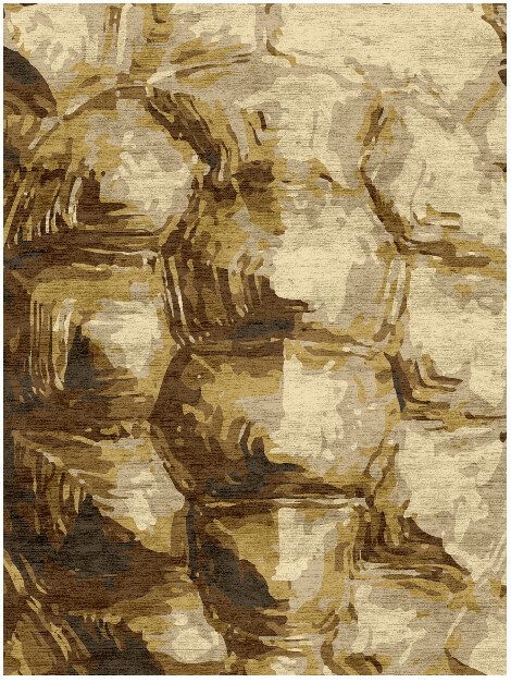 Tortoise Shell Animal Prints Rectangle Hand Knotted Bamboo Silk Custom Rug by Rug Artisan