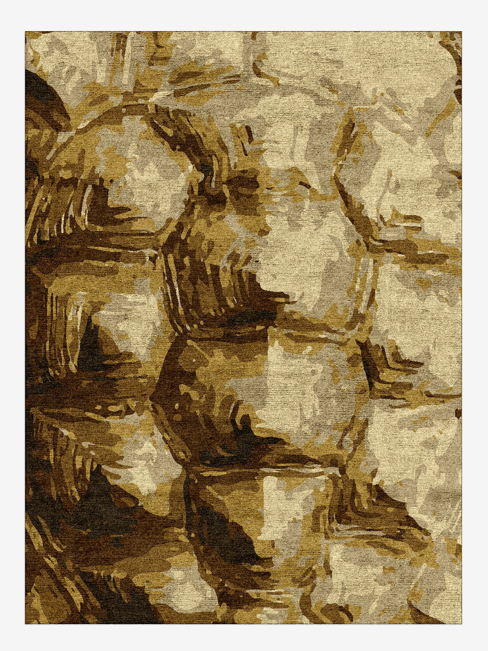 Tortoise Shell Animal Prints Rectangle Hand Knotted Bamboo Silk Custom Rug by Rug Artisan