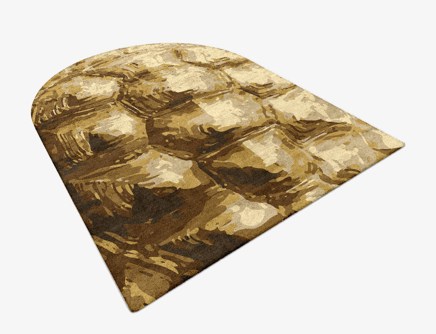 Tortoise Shell Animal Prints Arch Hand Tufted Bamboo Silk Custom Rug by Rug Artisan