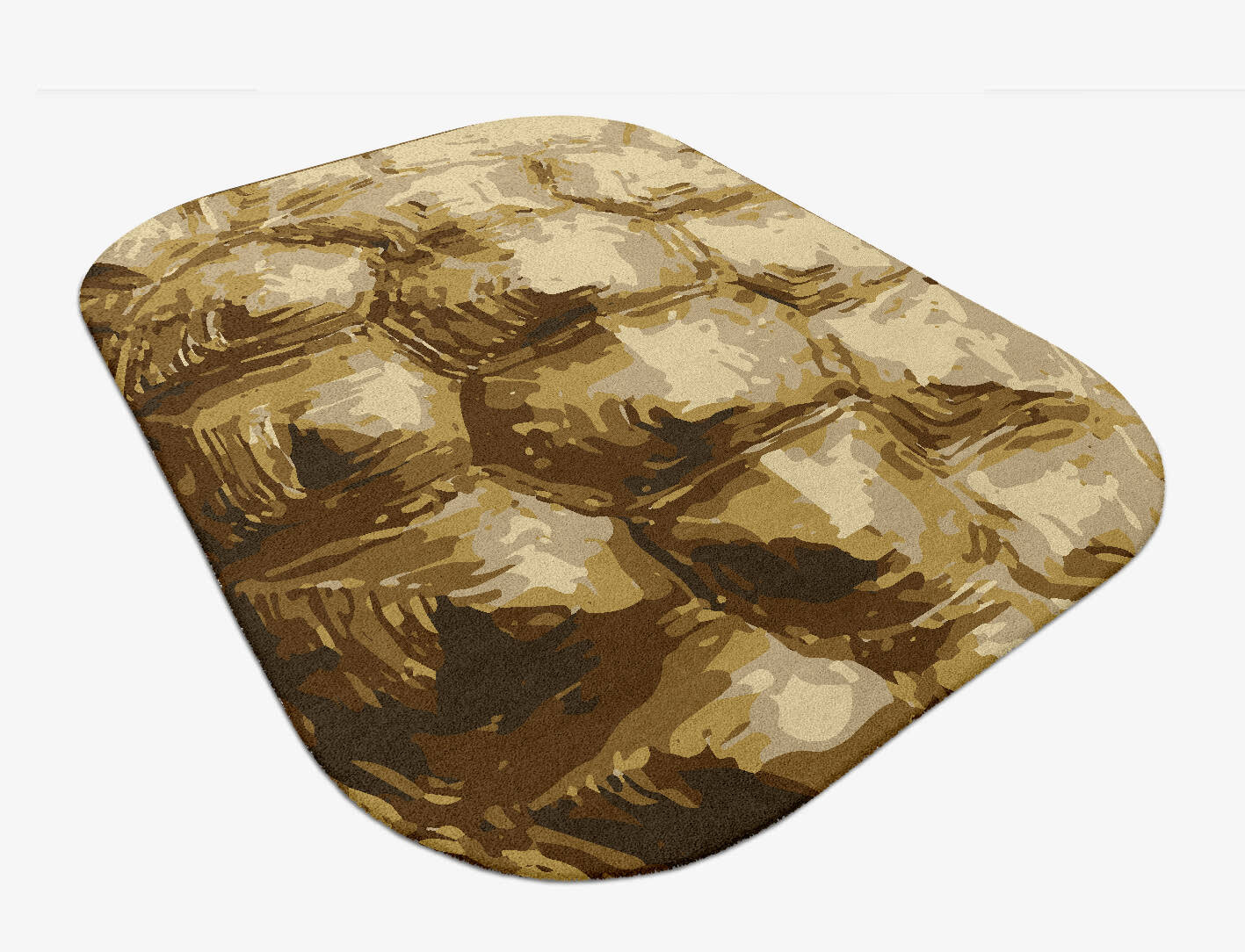 Tortoise Shell Animal Prints Oblong Hand Tufted Pure Wool Custom Rug by Rug Artisan
