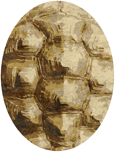 Tortoise Shell Animal Prints Oval Hand Tufted Bamboo Silk Custom Rug by Rug Artisan