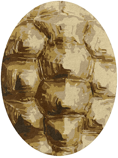 Tortoise Shell Animal Prints Oval Hand Tufted Pure Wool Custom Rug by Rug Artisan