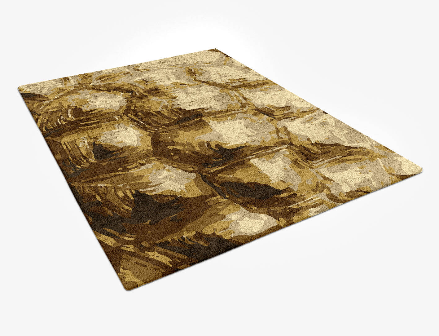 Tortoise Shell Animal Prints Rectangle Hand Tufted Bamboo Silk Custom Rug by Rug Artisan