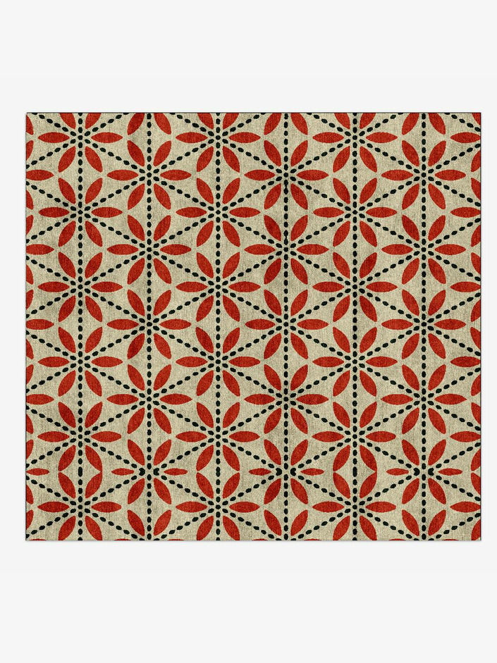 Trace Modern Geometrics Square Hand Knotted Bamboo Silk Custom Rug by Rug Artisan
