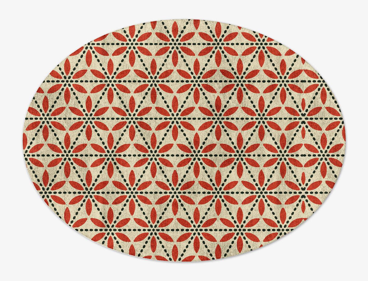 Trace Modern Geometrics Oval Hand Tufted Bamboo Silk Custom Rug by Rug Artisan