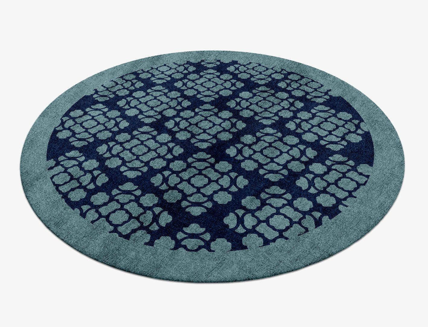 Tracery Geometric Round Hand Knotted Bamboo Silk Custom Rug by Rug Artisan