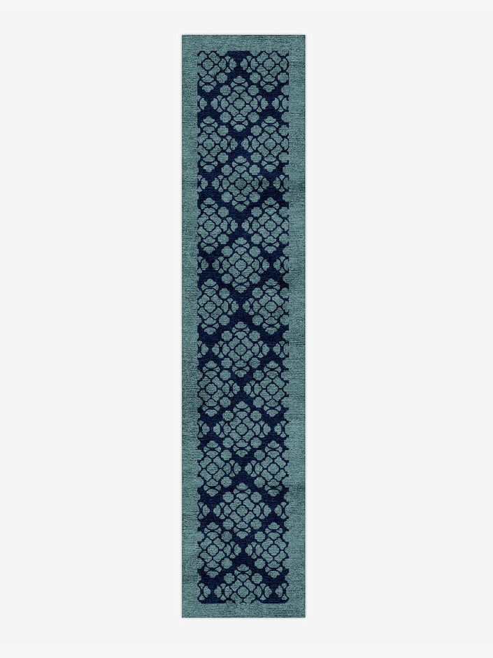 Tracery Geometric Runner Hand Knotted Bamboo Silk Custom Rug by Rug Artisan