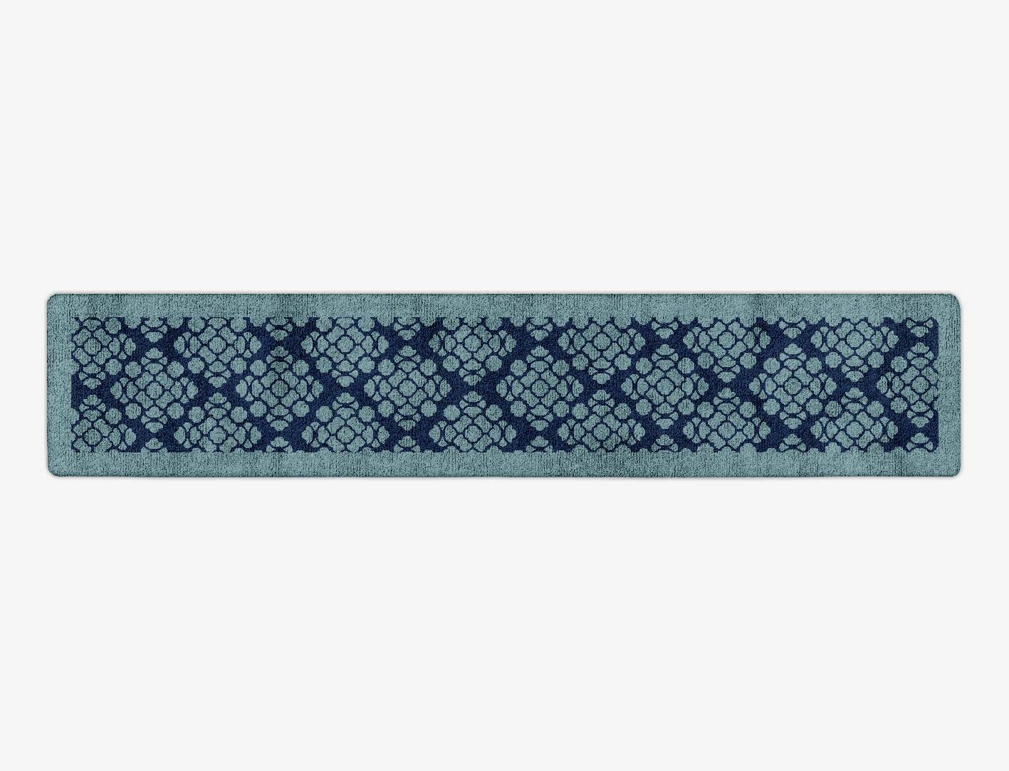 Tracery Geometric Runner Hand Tufted Bamboo Silk Custom Rug by Rug Artisan