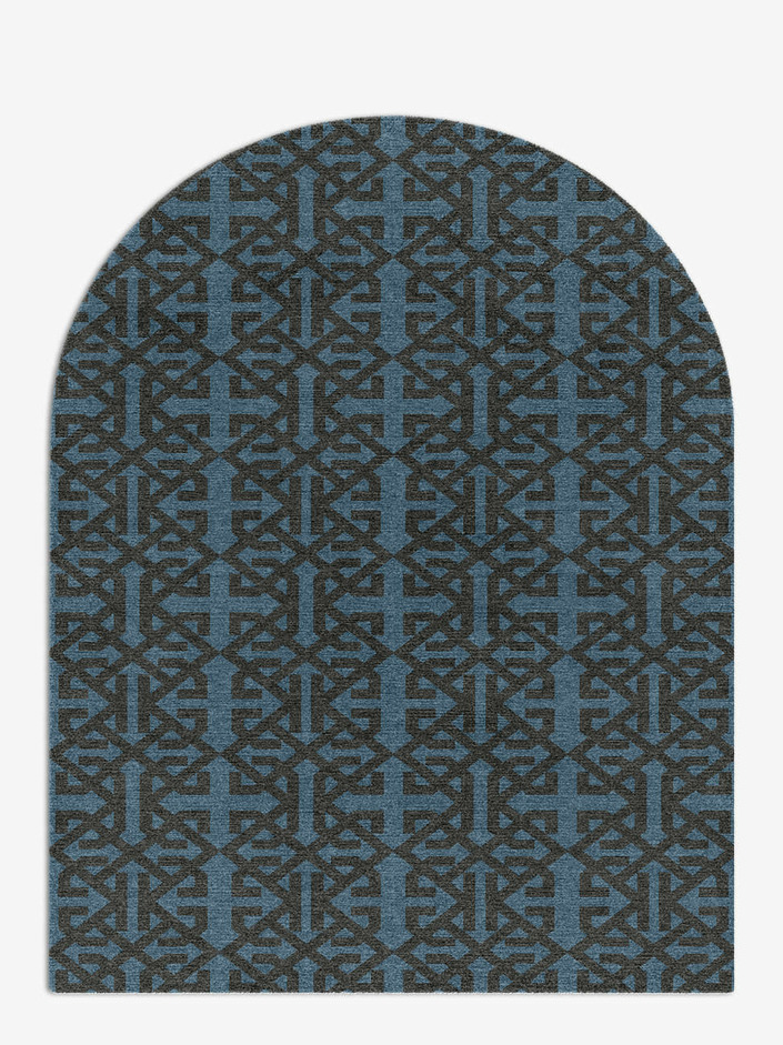 Trachea Geometric Arch Hand Knotted Tibetan Wool Custom Rug by Rug Artisan
