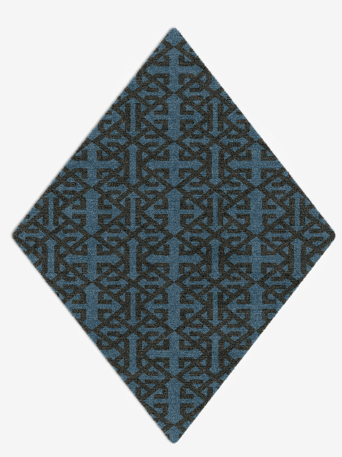 Trachea Geometric Diamond Hand Knotted Tibetan Wool Custom Rug by Rug Artisan