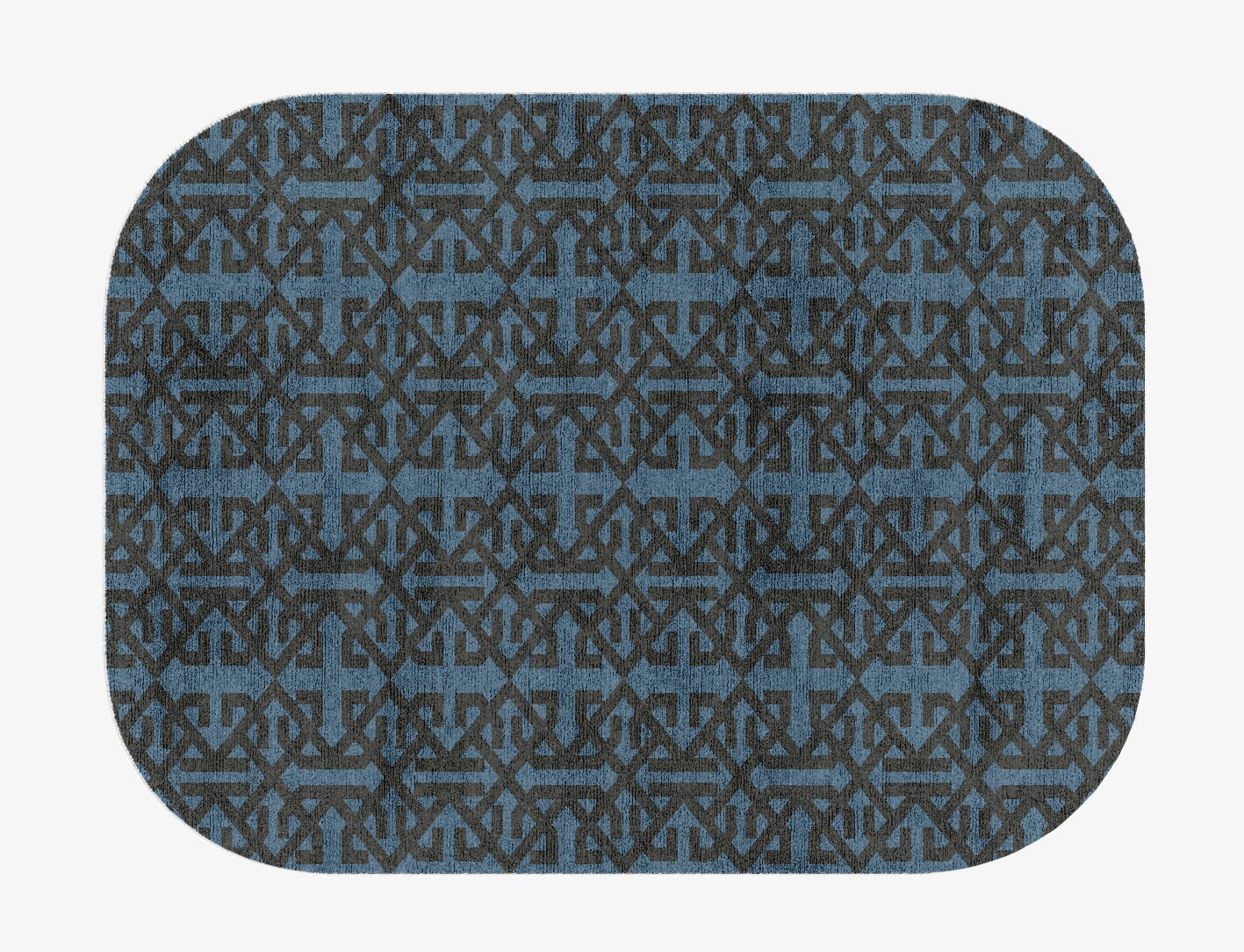 Trachea Geometric Oblong Hand Knotted Bamboo Silk Custom Rug by Rug Artisan