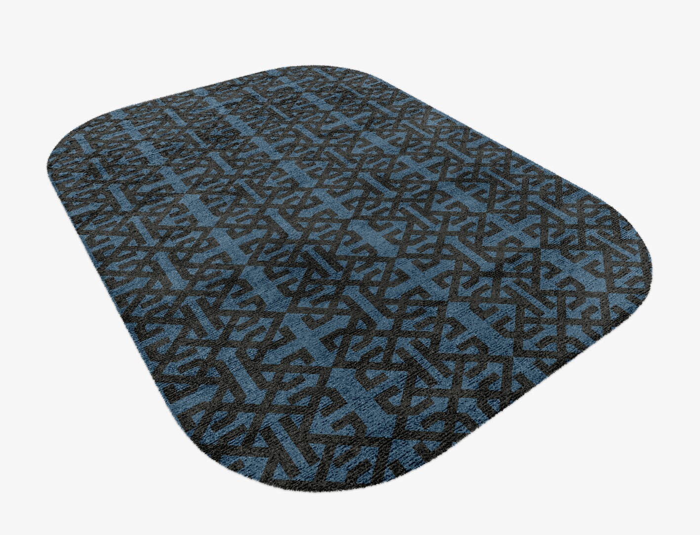 Trachea Geometric Oblong Hand Knotted Bamboo Silk Custom Rug by Rug Artisan