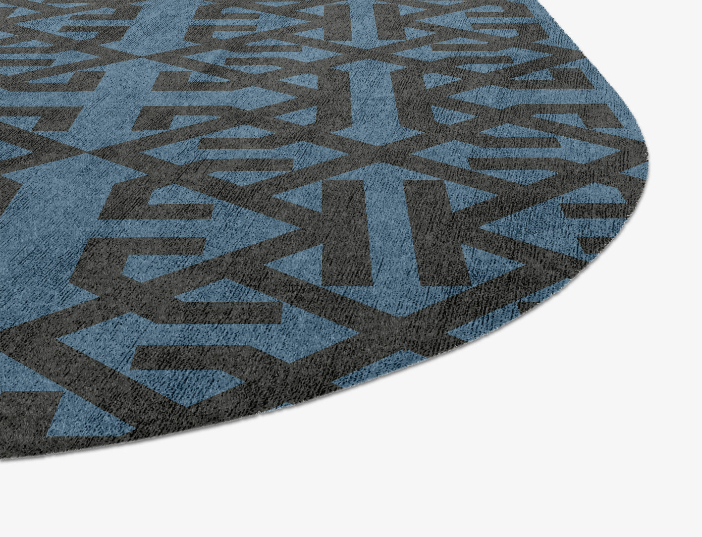 Trachea Geometric Oblong Hand Knotted Bamboo Silk Custom Rug by Rug Artisan