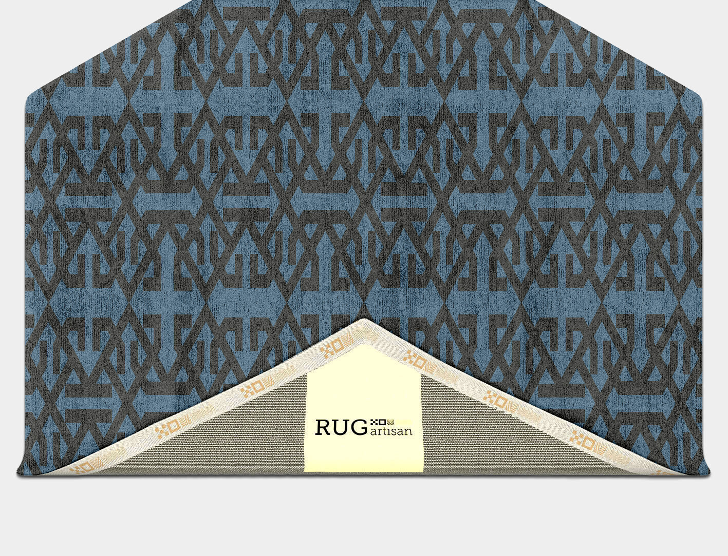 Trachea Geometric Hexagon Hand Tufted Bamboo Silk Custom Rug by Rug Artisan