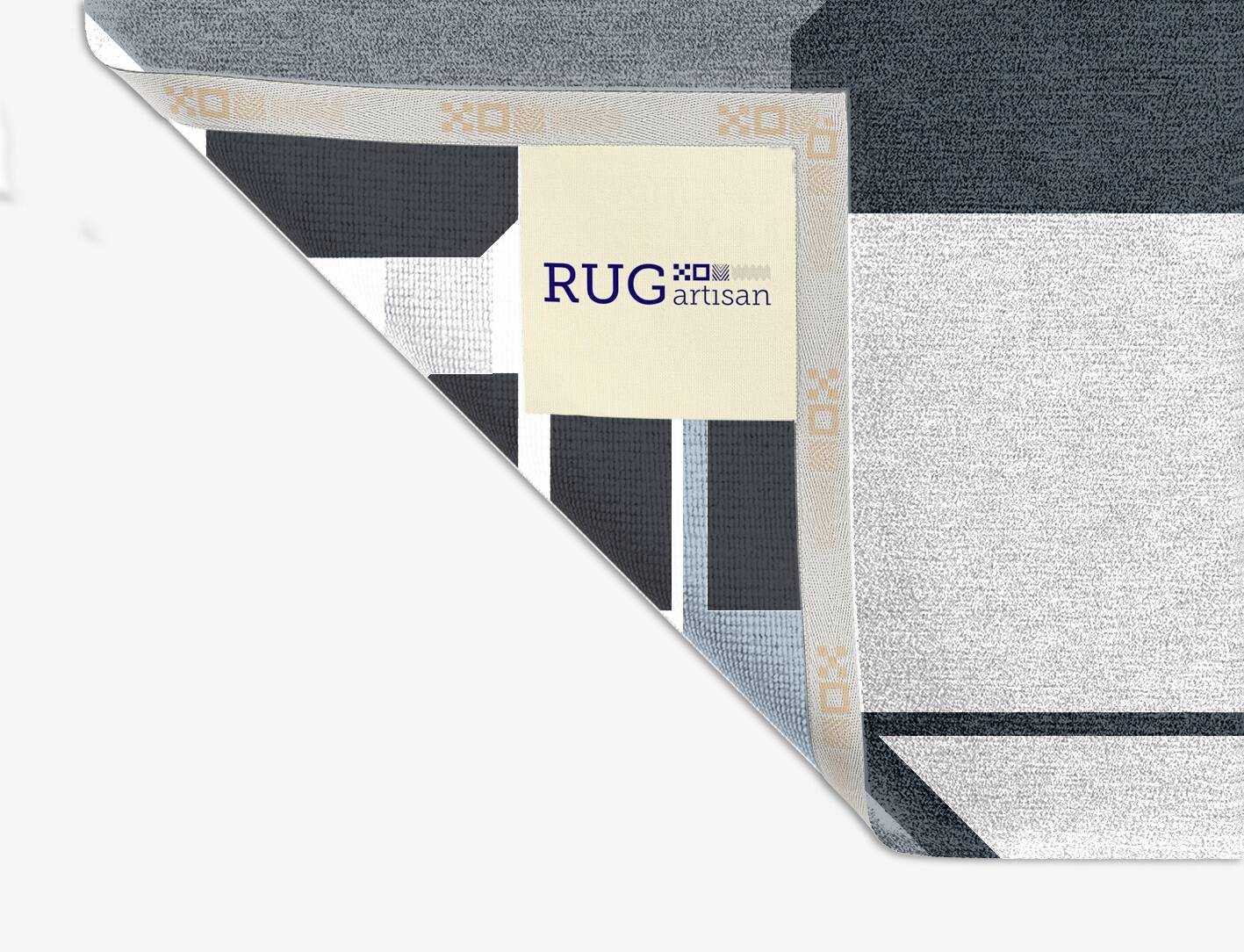 Track Grey Monochrome Square Hand Knotted Tibetan Wool Custom Rug by Rug Artisan