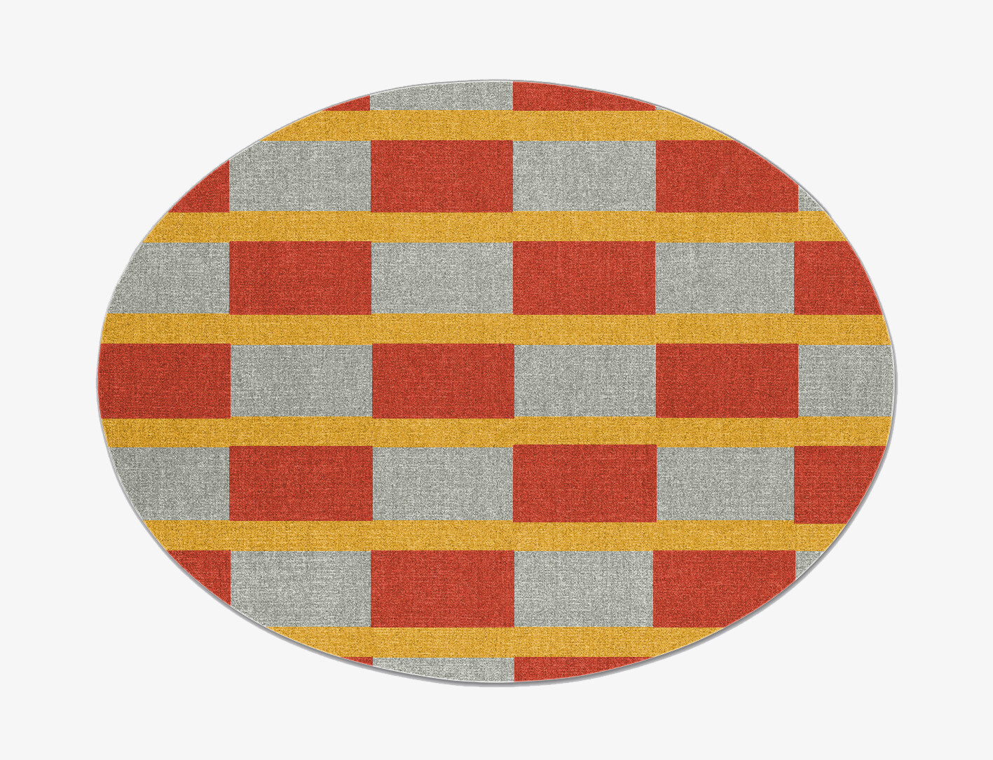 Tramlines Geometric Oval Flatweave New Zealand Wool Custom Rug by Rug Artisan