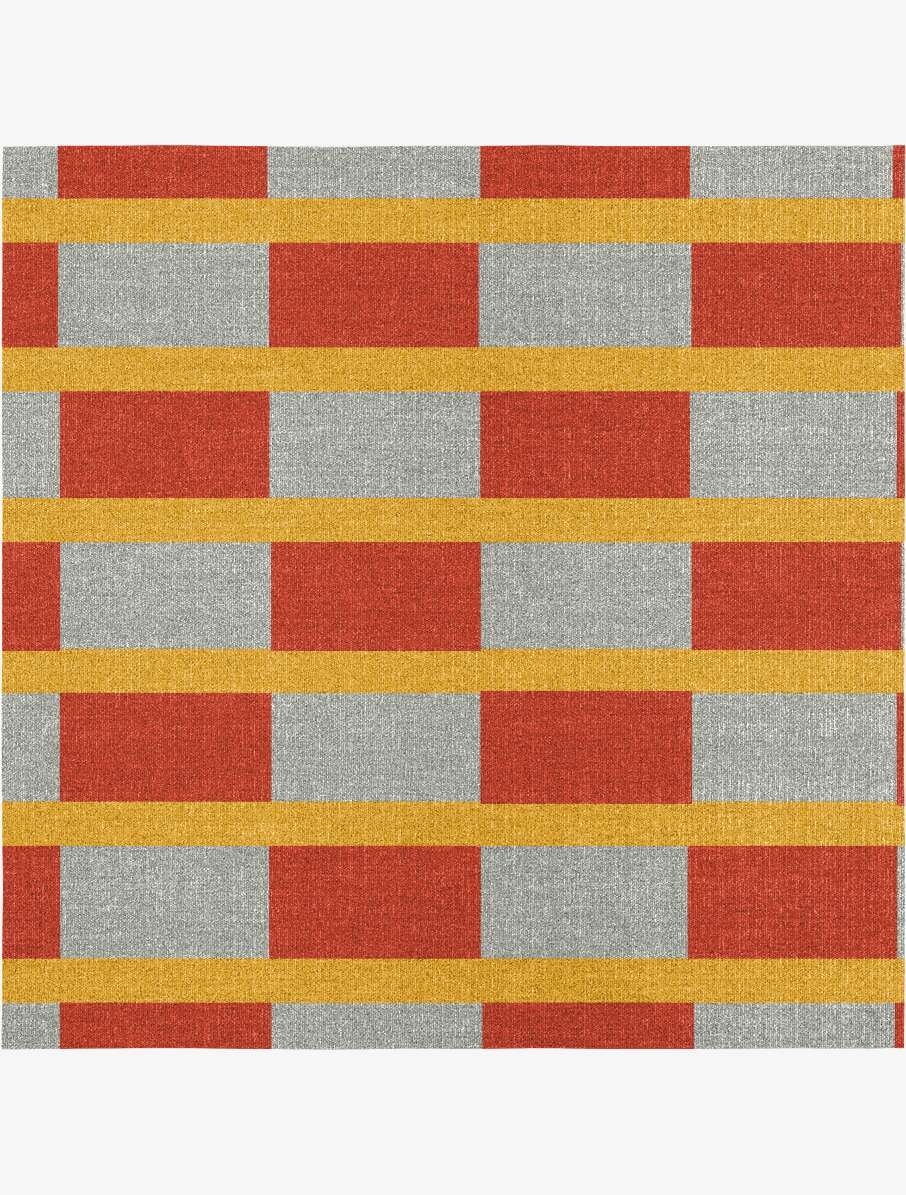 Tramlines Geometric Square Flatweave New Zealand Wool Custom Rug by Rug Artisan