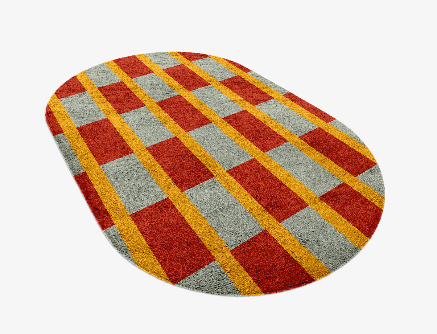 Tramlines Geometric Capsule Hand Knotted Bamboo Silk Custom Rug by Rug Artisan
