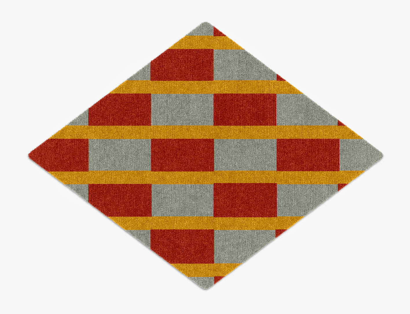 Tramlines Geometric Diamond Hand Knotted Tibetan Wool Custom Rug by Rug Artisan