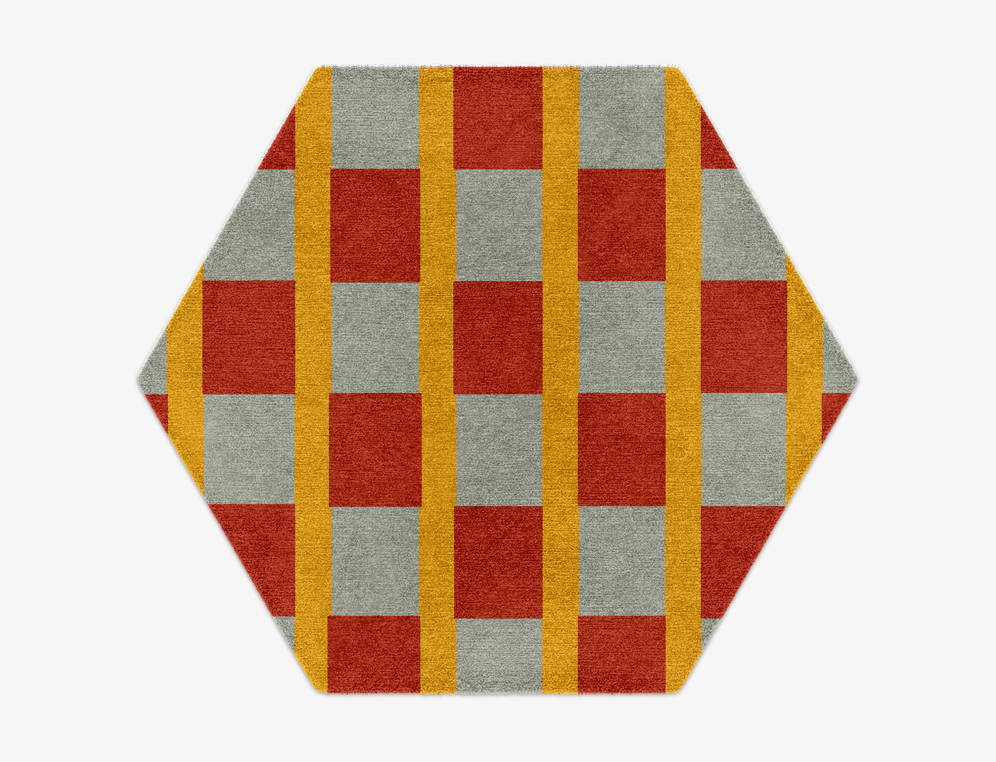 Tramlines Geometric Hexagon Hand Knotted Tibetan Wool Custom Rug by Rug Artisan