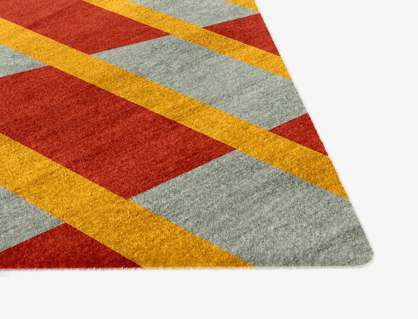 Tramlines Geometric Ogee Hand Knotted Bamboo Silk Custom Rug by Rug Artisan