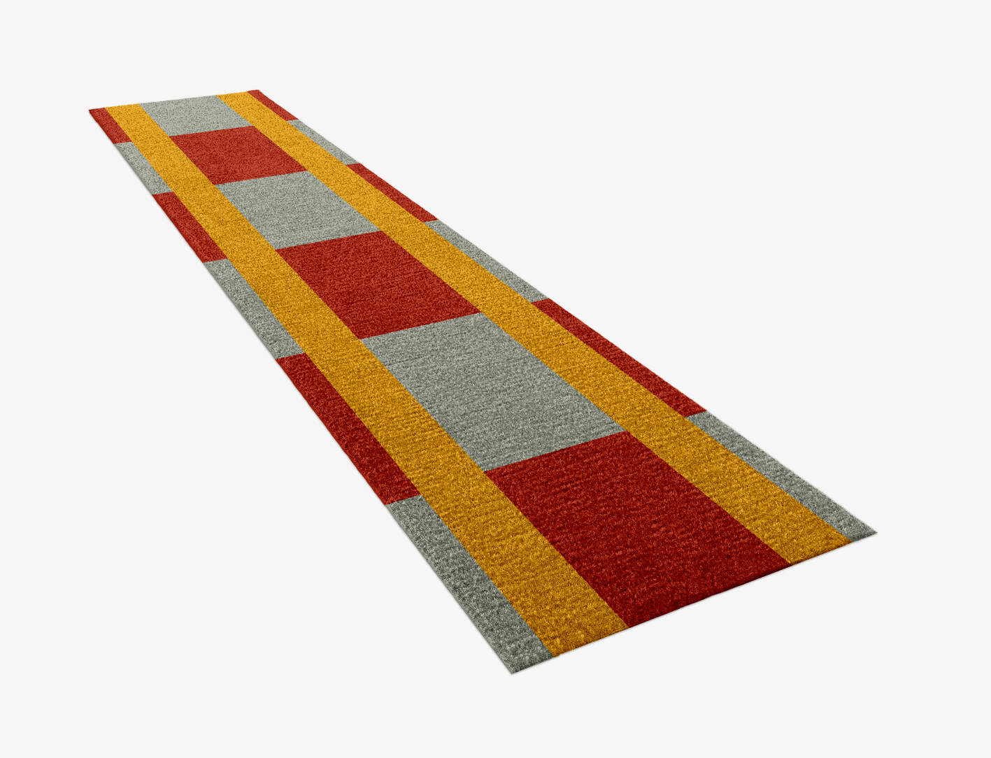 Tramlines Geometric Runner Hand Knotted Tibetan Wool Custom Rug by Rug Artisan