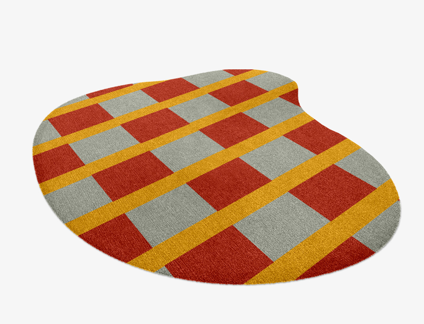 Tramlines Geometric Splash Hand Knotted Tibetan Wool Custom Rug by Rug Artisan