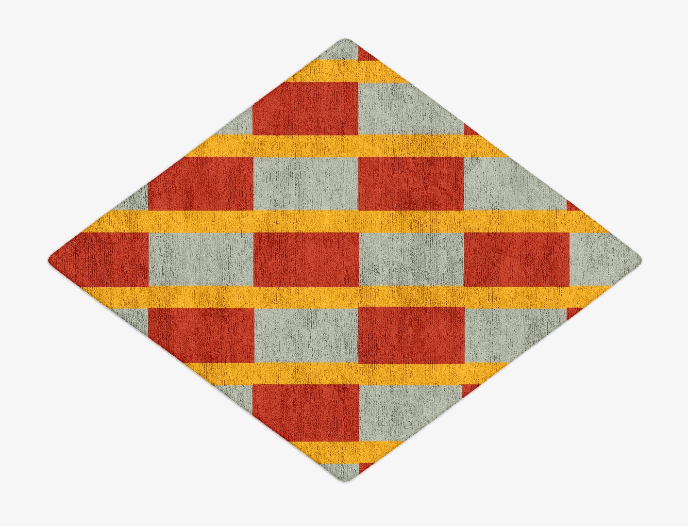 Tramlines Geometric Diamond Hand Tufted Bamboo Silk Custom Rug by Rug Artisan