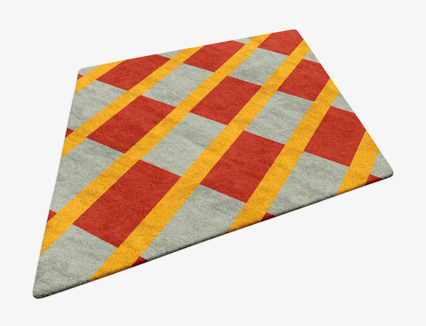 Tramlines Geometric Diamond Hand Tufted Bamboo Silk Custom Rug by Rug Artisan