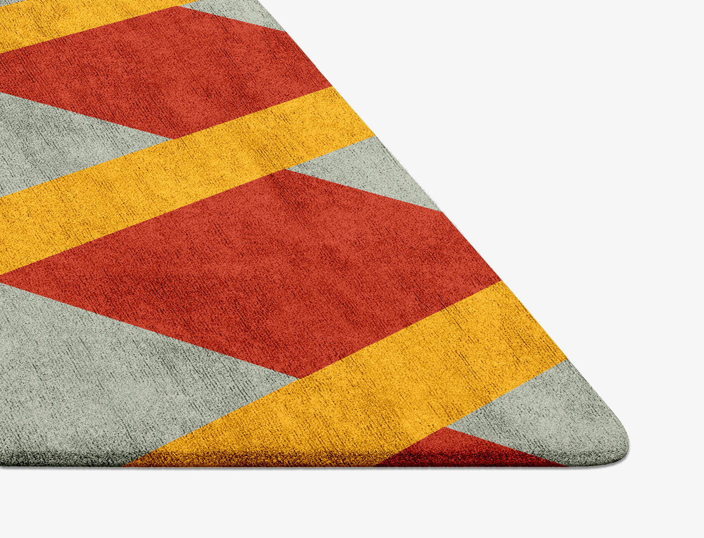 Tramlines Geometric Diamond Hand Tufted Bamboo Silk Custom Rug by Rug Artisan