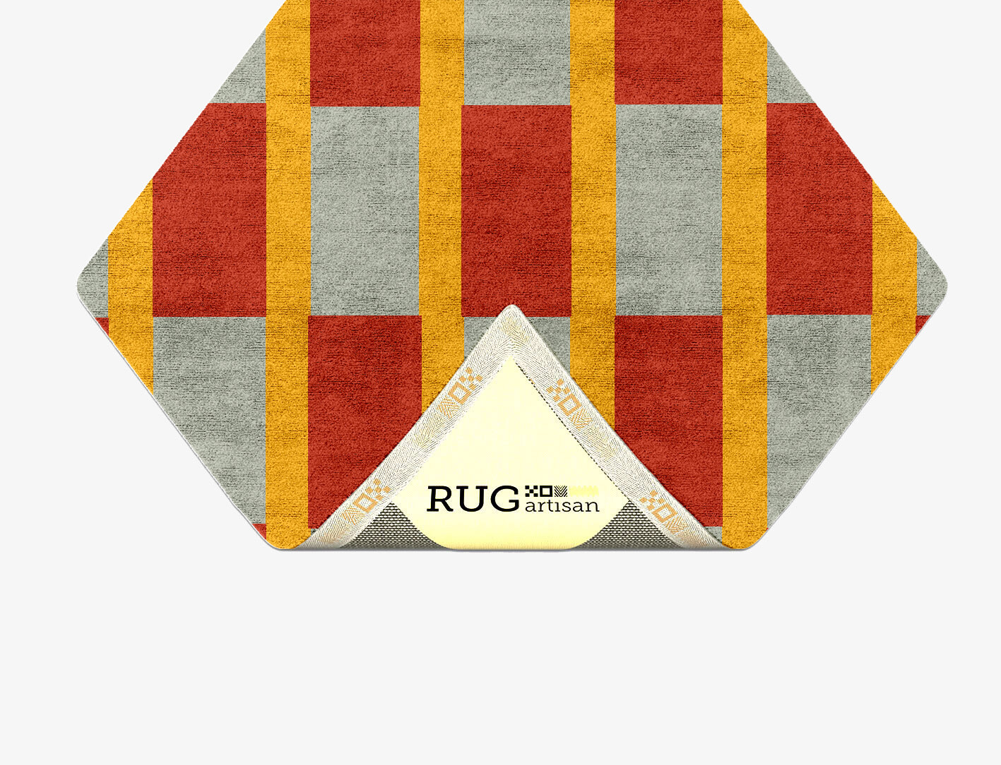 Tramlines Geometric Diamond Hand Tufted Bamboo Silk Custom Rug by Rug Artisan